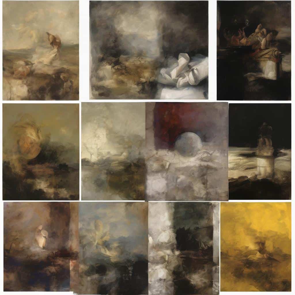 Ντάμιαν Χερστ - Συλλογή αφηρημένων έργων τέχνης με έντονα χρώματα και δυναμικές σκηνές.